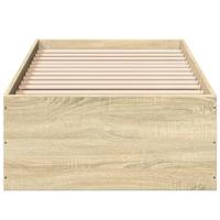 Bedframe bewerkt hout sonoma eikenkleurig 100x200 cm - thumbnail