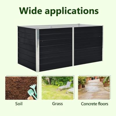 Plantenbak verhoogd 160x80x45 cm gegalvaniseerd staal antraciet Plantenbak verhoogd 160x80x45 cm gegalvaniseerd staal antraciet