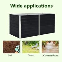 Plantenbak verhoogd 160x80x45 cm gegalvaniseerd staal antraciet - thumbnail