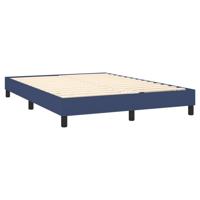 Boxspring met matras stof blauw 200x200 cm - thumbnail