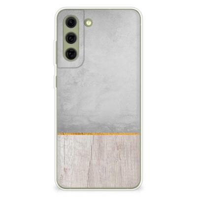 Samsung Galaxy S21FE | Bumper Hoesje | Wood Concrete Samsung Galaxy S21FE | Bumper Hoesje | Wood Concrete