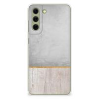 Samsung Galaxy S21FE | Bumper Hoesje | Wood Concrete - thumbnail