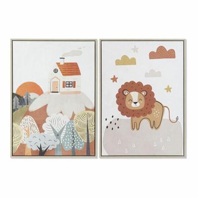 Schilderij DKD Home Decor 53 x 4,5 x 73 cm Kinderen (2 Stuks)