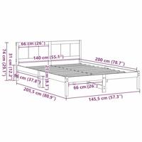 Bedframe Wit 140 x 200 cm Massief grenenhout - thumbnail