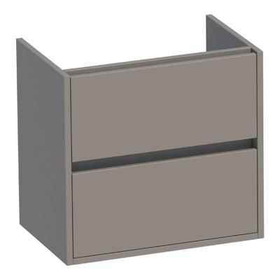 Brauer Adore - Onderkast Ondiep - 60 cm - met 2 Softclose Lades Greeploos en 1 Sifon Uitsparing - Mat Taupe