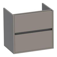 Brauer Adore - Onderkast Ondiep - 60 cm - met 2 Softclose Lades Greeploos en 1 Sifon Uitsparing - Mat Taupe - thumbnail