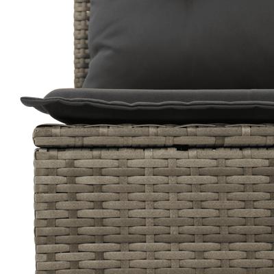 3-delige Loungeset met kussens poly rattan grijs - thumbnail