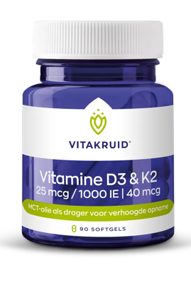 Vitamine D3 & K2 in MCT-olie voor verhoogde opname 90 Softgels