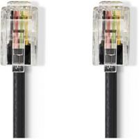 Telefoonkabel | RJ10 male - RJ10 male | 2,0 m | Zwart - thumbnail
