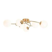 QAZQA Moderne plafondlamp goud met opaal glas 6-lichts - Athens - thumbnail