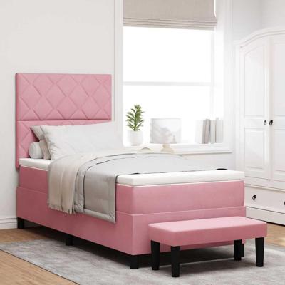 Boxspring bed met matras Roze 100 x 200 cm Fluweel