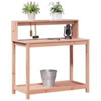 VidaXL Oppottafel met schappen 108x50x109,5 cm massief douglashout - thumbnail