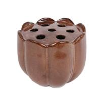 Vaas Roos M bruin aardew 14,5x14,5x12,5cm - thumbnail