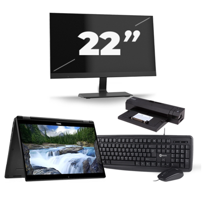 Dell Latitude 7390 2-in-1 - Intel Core i5-8e Generatie - 13 inch - 16GB RAM - 256GB SSD - Windows 10 Home + 1x 22 inch Monitor