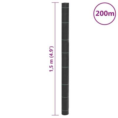 Worteldoek 1,5x200 m polypropeen zwart - thumbnail