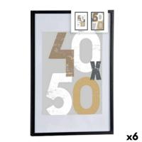 Muurfotlijst Gift Decor Zwart polyestyreen Plastic Hout MDF 50 x 70 cm (6 Stuks) - thumbnail