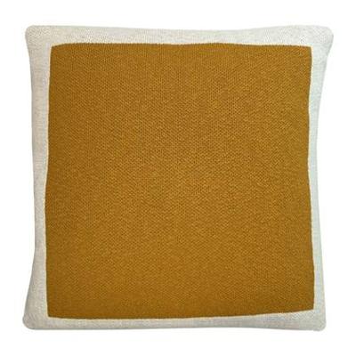 Malagoon Solid Gebreide Poster Sierkussen 50 x 50 cm - Sunset Yellow