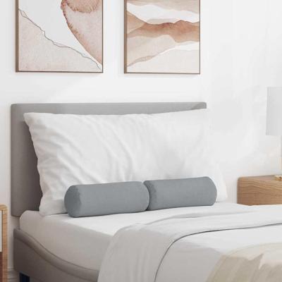 VidaXL Bolster kussens 2 stuks lichtgrijs ø 15 x 40 cm stof