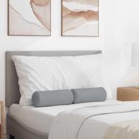 VidaXL Bolster kussens 2 stuks lichtgrijs ø 15 x 40 cm stof - thumbnail