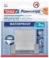 tesa POWERSTRIPS® Waterproof dubbele haak Metaal Inhoud: 1 stuk(s) - thumbnail