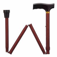 Dynalife opvouwbare aluminium wandelstok naturel 84-94 cm - thumbnail