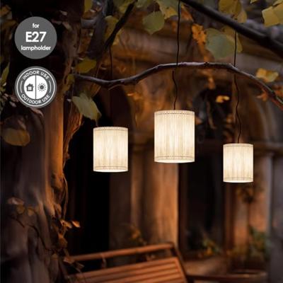 Papieren Gevouwen Lampenkap - Cilindrisch - White - ø20 x 24 cm - E27 fitting - Voor Tafellampen - Ontworpen voor woonkamer en eetkamer