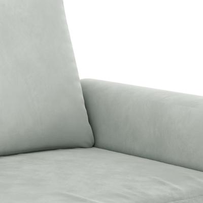 3-delige Loungeset met kussens fluweel lichtgrijs - thumbnail