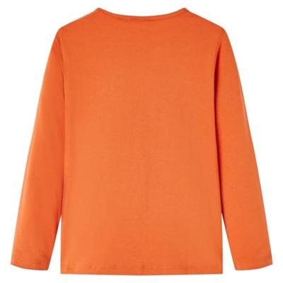 Kindershirt met lange mouwen kattenprint 116 oranjebruin