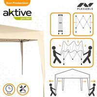 Tuinhuisje Aktive 300 x 240 x 300 cm Staal Crème Plastic - thumbnail