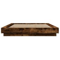 Bedframe bewerkt hout gerookt eikenkleurig 140x190 cm - thumbnail