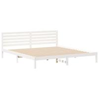 Bedframe met hoofdeinde Wit 180 x 210 cm Massief grenenhout - thumbnail