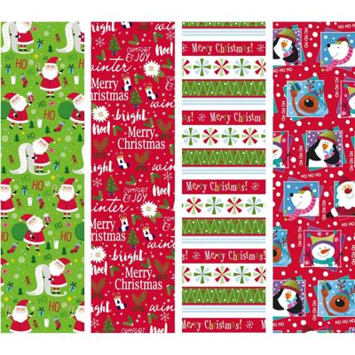 Inpakpapier design group kerst 300x100cm assorti