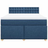 Boxspring met matras stof blauw 160x200 cm - thumbnail