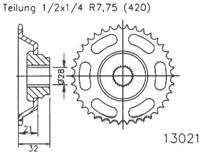 ESJOT Chain wheel 420 43z steel black - thumbnail