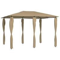 Prieel met paalhoezen 160 g/m 3x4x2,6 m taupe - thumbnail