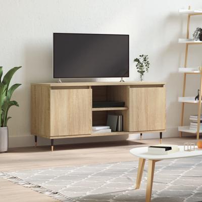 Tv-meubel 104x35x50 cm bewerkt hout sonoma eikenkleurig Tv-meubel 104x35x50 cm bewerkt hout sonoma eikenkleurig