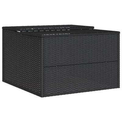 VidaXL Garage voor robotmaaier 86x90x52/57 cm poly rattan zwart VidaXL Garage voor robotmaaier 86x90x52/57 cm poly rattan zwart