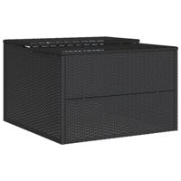 VidaXL Garage voor robotmaaier 86x90x52/57 cm poly rattan zwart - thumbnail