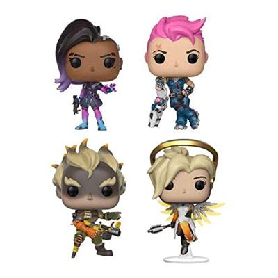 Overwatch Funko Pop Vinyl 4-Pack: Sombra, Zarya, Junkrat & Mercy Glow in the Dark