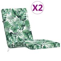 VidaXL Terrasstoelkussens 2 st bladpatroon oxford stof - thumbnail