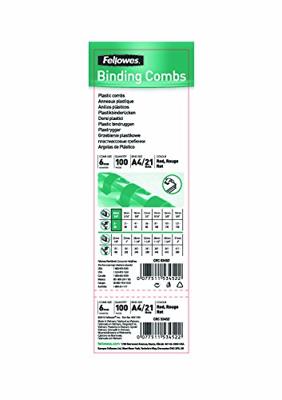 Fellowes bindruggen, pak van 100 stuks, 6 mm, wit Fellowes bindruggen, pak van 100 stuks, 6 mm, wit