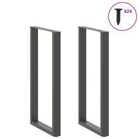 Bartafelpoten 2 st U-vormig 60x(110-111) cm staal antraciet - thumbnail