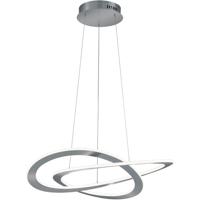 LED Hanglamp - Hangverlichting - Trion Oaky - 52W - Warm Wit 3000K - Dimbaar - Rond - Mat Nikkel - Aluminium - thumbnail