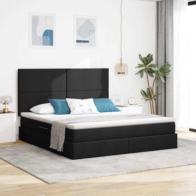 Opslag bed met matras met opslag Zwart 160 x 200 cm Nep Leer