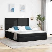 Opslag bed met matras met opslag Zwart 160 x 200 cm Nep Leer - thumbnail