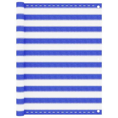 Balkonscherm 120x400 cm HDPE blauw en wit