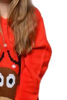 Kersttrui rood rendier kids - thumbnail