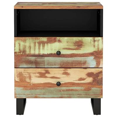Nachtkastje 50x33x62 cm massief gerecycled hout en bewerkt hout