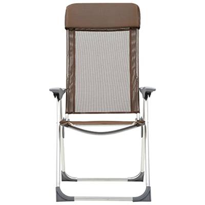 VidaXL Campingstoelen 2 st inklapbaar aluminium bruin