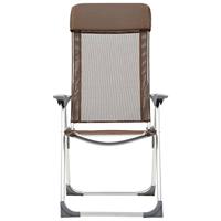 VidaXL Campingstoelen 2 st inklapbaar aluminium bruin - thumbnail